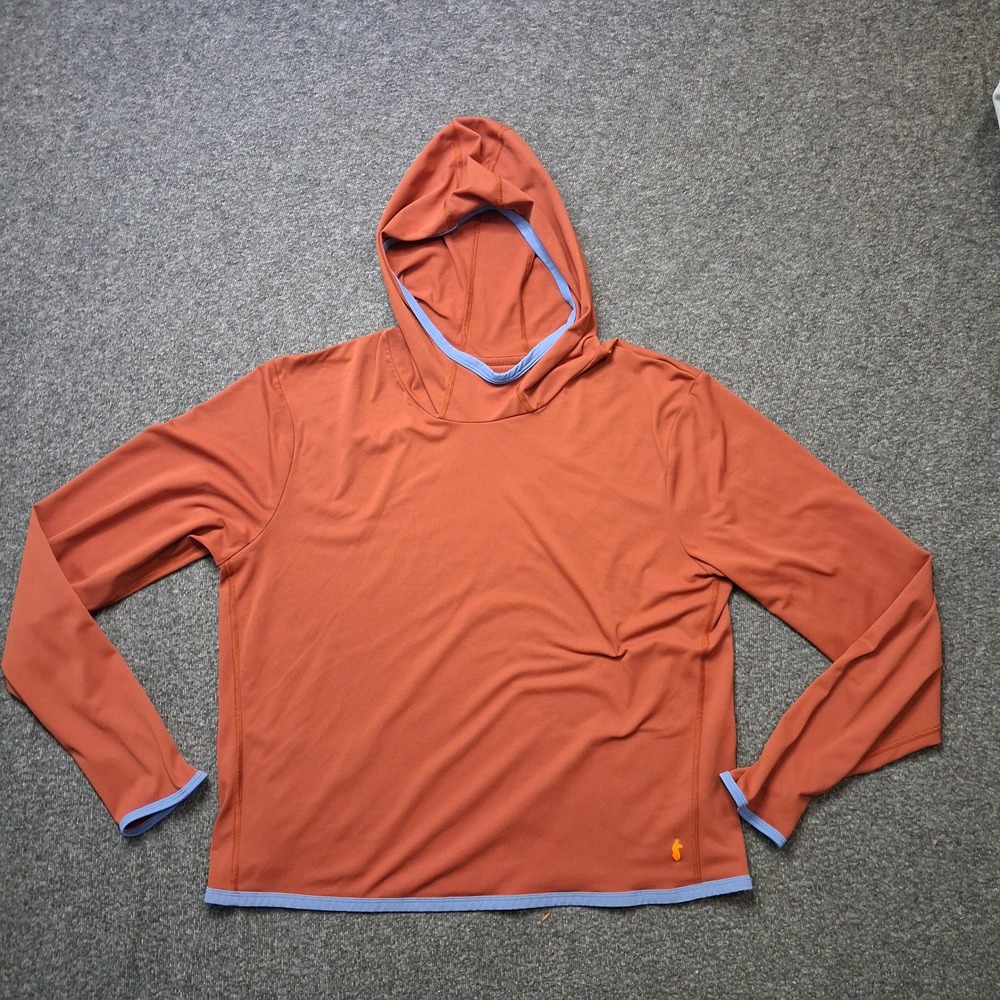 Cotopaxi Sombra Sun Hoodie Womens Large Rust Orange Blue Trim Hiking Outdoor